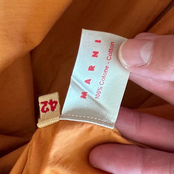 Marni Cotton Poplin Pleated Button-Up Shirt - Picture 8 of 8